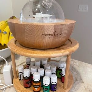 Young Living Diffuser, Essential Oils, and Stand